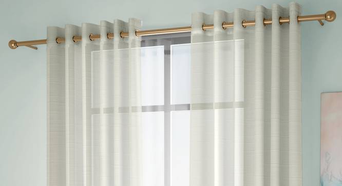 Kelsey Door Curtains Set of 2 (White, Eyelet Pleat, 109 x 274 cm  (43" x 108") Curtain Size) by Urban Ladder - Front View Design 1 - 434277