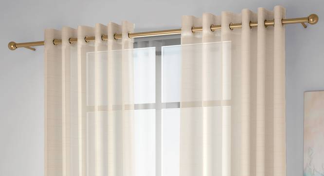 Kelsey Door Curtains Set of 2 (Cream, Eyelet Pleat, 109 x 274 cm  (43" x 108") Curtain Size) by Urban Ladder - Front View Design 1 - 434278