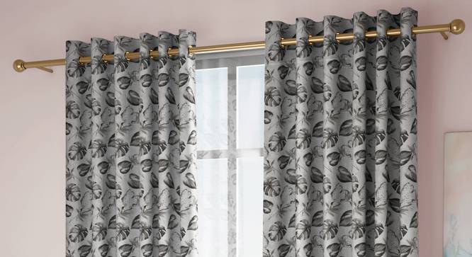 Kendra Door Curtains Set of 2 (Olive Green, Eyelet Pleat, 129 x 274 cm  (51" x 108") Curtain Size) by Urban Ladder - Front View Design 1 - 434287