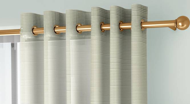Kelsey Door Curtains Set of 2 (White, Eyelet Pleat, 109 x 274 cm  (43" x 108") Curtain Size) by Urban Ladder - Cross View Design 1 - 434301