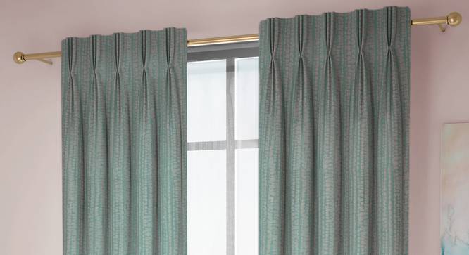 Legacy Window Curtains Set of 2 (Bottle Green, American Pleat, 73 x 274 cm (29" x 108") Curtain Size) by Urban Ladder - Front View Design 1 - 434374