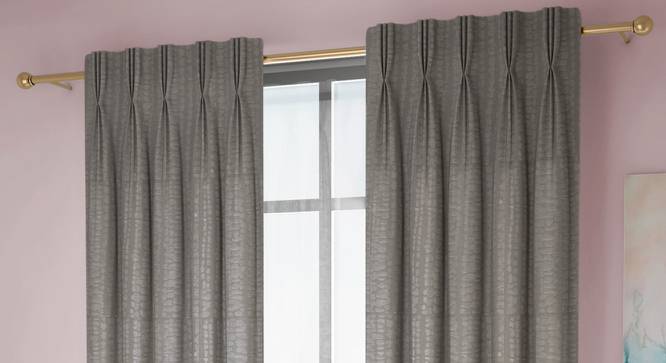 Legacy Window Curtains Set of 2 (Grey, American Pleat, 73 x 274 cm (29" x 108") Curtain Size) by Urban Ladder - Front View Design 1 - 434375