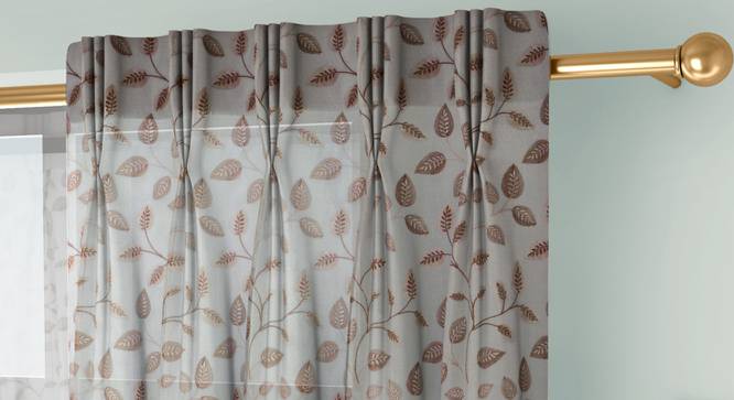 Liana Door Curtains Set of 2 (Brown, American Pleat, 59 x 274 cm  (22" x 108") Curtain Size) by Urban Ladder - Cross View Design 1 - 434388