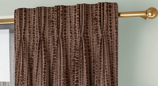 Legacy Window Curtains Set of 2 (Brown, American Pleat, 73 x 274 cm (29" x 108") Curtain Size) by Urban Ladder - Cross View Design 1 - 434391