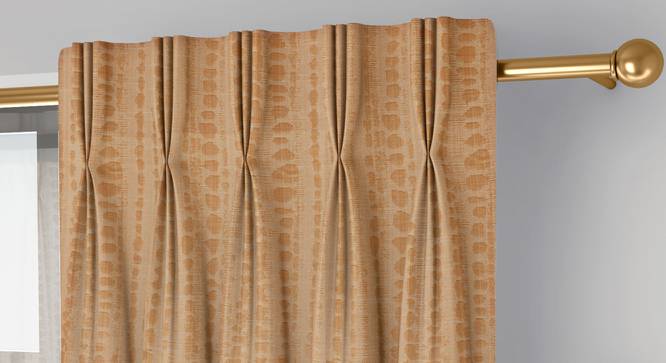 Legacy Window Curtains Set of 2 (Gold, American Pleat, 73 x 274 cm (29" x 108") Curtain Size) by Urban Ladder - Cross View Design 1 - 434394