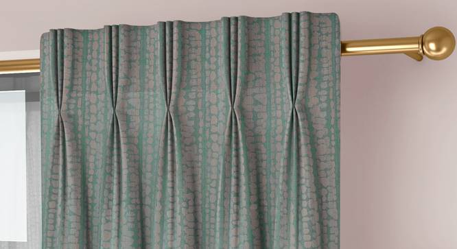Legacy Window Curtains Set of 2 (Bottle Green, American Pleat, 73 x 213 cm (29" x 84") Curtain Size) by Urban Ladder - Cross View Design 1 - 434397
