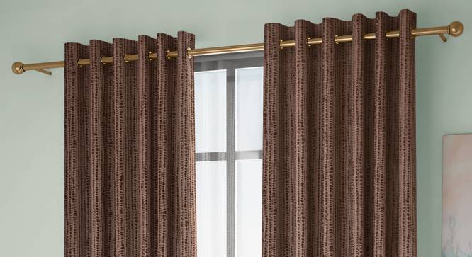 Legacy Window Curtains Set of 2 (Brown, Eyelet Pleat, 129 x 274 cm  (51" x 108") Curtain Size) by Urban Ladder - Front View Design 1 - 434445