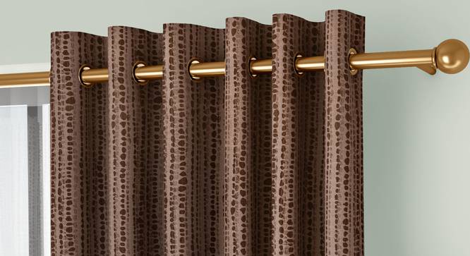 Legacy Window Curtains Set of 2 (Brown, Eyelet Pleat, 129 x 274 cm  (51" x 108") Curtain Size) by Urban Ladder - Cross View Design 1 - 434463
