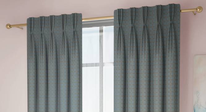 Mira Door Curtains Set of 2 (Powder Blue, American Pleat, 73 x 213 cm (29" x 84") Curtain Size) by Urban Ladder - Front View Design 1 - 434530
