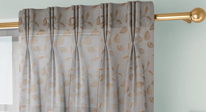 Liana Door Curtains Set of 2 (Cream, American Pleat, 59 x 274 cm  (22" x 108") Curtain Size) by Urban Ladder - Cross View Design 1 - 434536