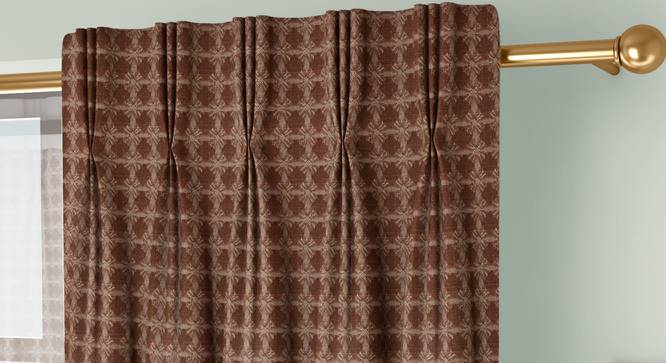 Mira Door Curtains Set of 2 (Brown, American Pleat, 73 x 274 cm (29" x 108") Curtain Size) by Urban Ladder - Cross View Design 1 - 434541