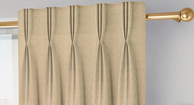 Mira Door Curtains Set of 2 (Cream, American Pleat, 73 x 274 cm (29" x 108") Curtain Size) by Urban Ladder - Cross View Design 1 - 434543