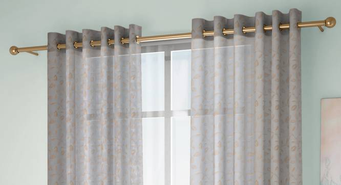Liana Door Curtains Set of 2 (Cream, Eyelet Pleat, 109 x 213 cm  (43" x 84") Curtain Size) by Urban Ladder - Front View Design 1 - 434592