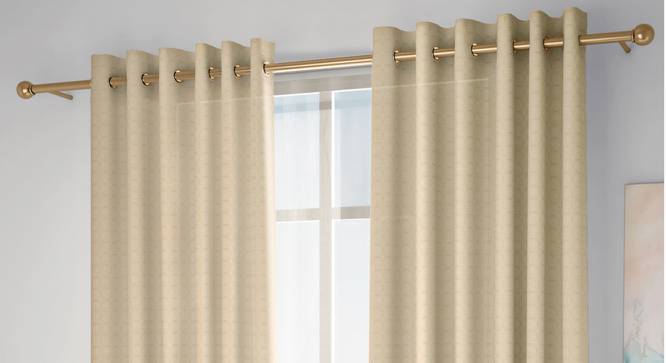 Mira Door Curtains Set of 2 (Cream, Eyelet Pleat, 129 x 274 cm  (51" x 108") Curtain Size) by Urban Ladder - Front View Design 1 - 434597