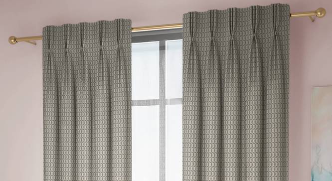 Rosie Door Curtains Set of 2 (Brown, American Pleat, 73 x 274 cm (29" x 108") Curtain Size) by Urban Ladder - Front View Design 1 - 434661