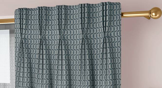 Rosie Door Curtains Set of 2 (Blue, American Pleat, 73 x 274 cm (29" x 108") Curtain Size) by Urban Ladder - Cross View Design 1 - 434682