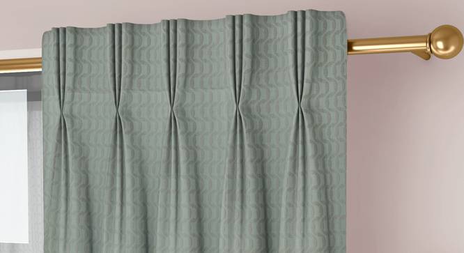 Rosie Door Curtains Set of 2 (Light Green, American Pleat, 73 x 274 cm (29" x 108") Curtain Size) by Urban Ladder - Cross View Design 1 - 434683