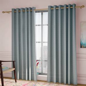 Door Curtains Design Rosie Door Curtains Set of 2 (Blue, Eyelet Pleat, 129 x 274 cm  (51" x 108") Curtain Size)