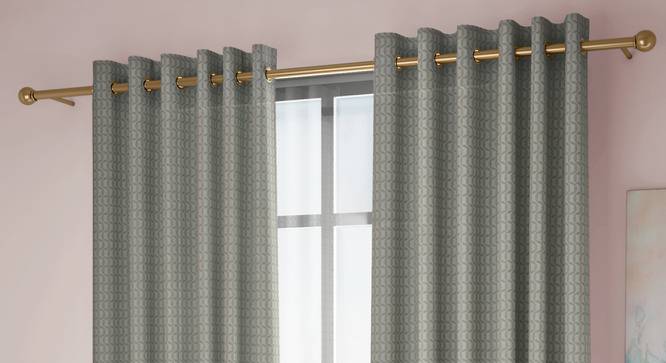 Rosie Door Curtains Set of 2 (Cream, Eyelet Pleat, 129 x 274 cm  (51" x 108") Curtain Size) by Urban Ladder - Front View Design 1 - 434738