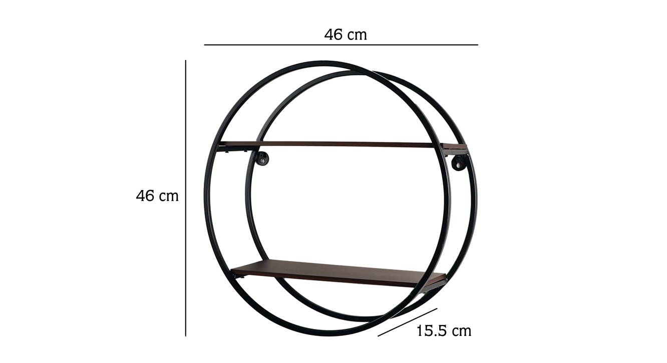 Castor wall shelf black matte 6