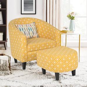 Accent Chairs Design Valencia Solid Wood Accent Chair in Ochre Colour