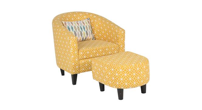 Parmino Accent Chair with Ottoman & Cushion (Ochre, Matte Finish) by Urban Ladder - Front View Design 1 - 434931
