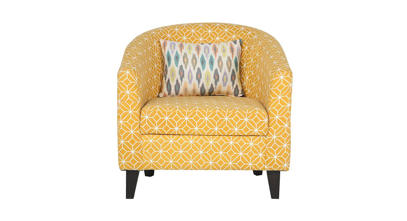 Valencia Solid Wood Accent Chair in Ochre Colour - Urban Ladder