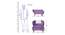 Sylvie Wing Chair (Purple, Matte Finish) by Urban Ladder - Design 1 Dimension - 434950