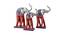 Daisy Showpiece Set of 3 (Silver & Red) by Urban Ladder - Front View Design 1 - 435242