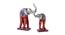 Daisy Showpiece Set of 3 (Silver & Red) by Urban Ladder - Design 1 Side View - 435276