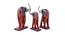 Daisy Showpiece Set of 3 (Silver & Red) by Urban Ladder - Rear View Design 1 - 435291