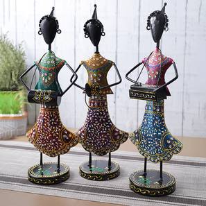 India figurine set of 3 multi lp