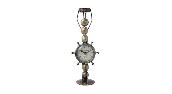 Maren Desk Clock cum Tealight Holder (Golden) by Urban Ladder - Front View Design 1 - 435416