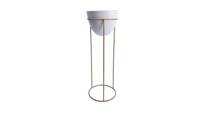 Olive Planter with Stand (White) by Urban Ladder - Front View Design 1 - 435432