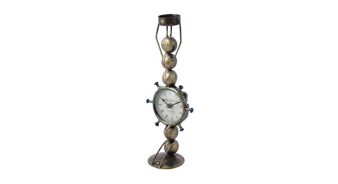 Maren Desk Clock cum Tealight Holder (Golden) by Urban Ladder - Cross View Design 1 - 435437