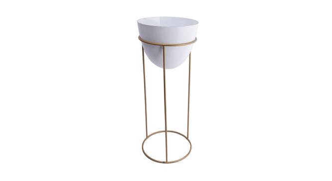 Olive Planter with Stand (White) by Urban Ladder - Cross View Design 1 - 435451