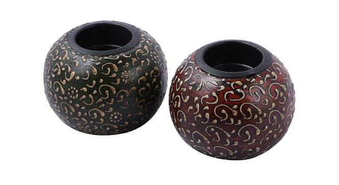 Roselyn Candle Holder Set of 2 (Red & Black) by Urban Ladder - Cross View Design 1 - 435534