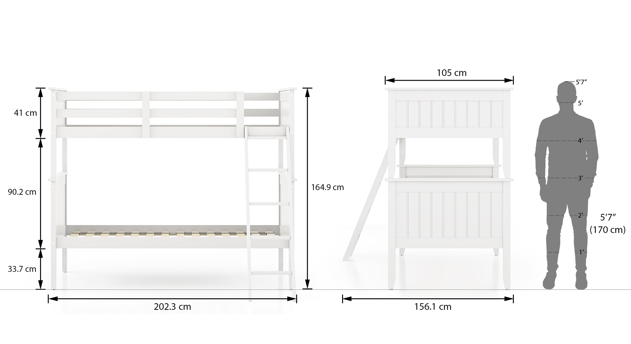Hiddensee bunk bed finish white 6