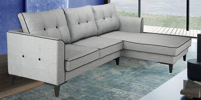 Mary Sectional Fabric Sofa (Grey) (Grey, None Standard Set - Sofas, Fabric Sofa Material, Regular Sofa Size, Sectional Sofa Type, Regular Cushion Type, Right Aligned 6-seater Custom Set - Sofas)