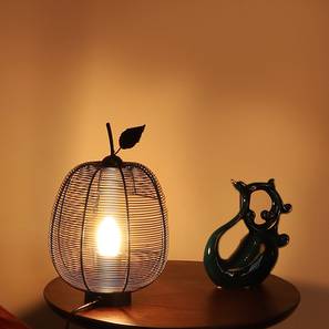 Diwali Lanterns Design Olenna Table Lamp (Black, Metal Shade Material, Black-Matte Shade Colour)