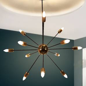 Rainer chandelier black matt and gold lp