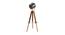 Samwell Floor Lamp (Nickle Shade Colour, Nickle & Teak Wood, Stainless Steel Shade Material) by Urban Ladder - Front View Design 1 - 435840