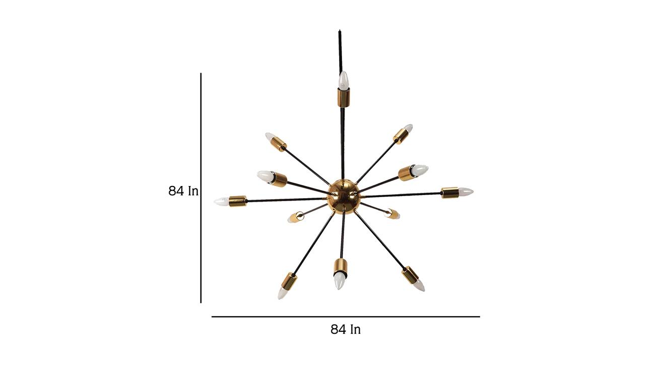 Rainer chandelier black matt and gold 6
