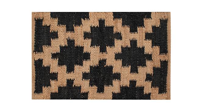 Ilar Dhurrie (120 x 180 cm  (47" x 71") Carpet Size, Natural & Black) by Urban Ladder - Front View Design 1 - 436471
