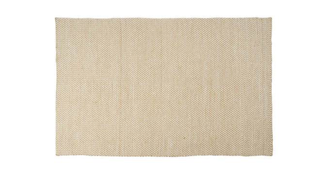 Michonne Dhurrie (90 x 150 cm  (35" x 59") Carpet Size, Mustard & White) by Urban Ladder - Front View Design 1 - 436720
