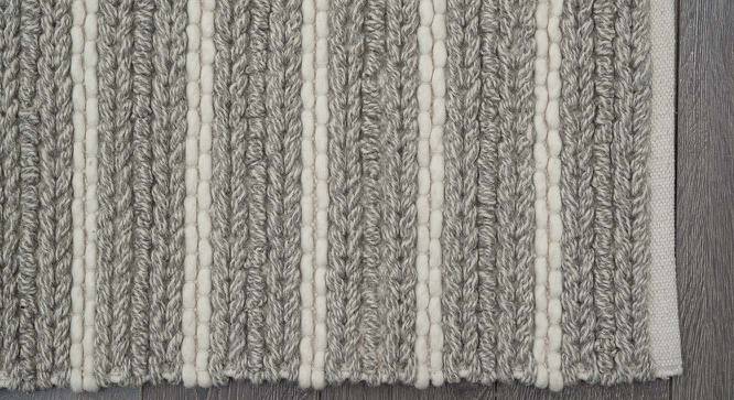 Rhoslyn Dhurrie (120 x 180 cm  (47" x 71") Carpet Size, Cream & Grey) by Urban Ladder - Design 1 Side View - 436849
