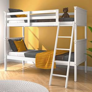 Kids Bunk Beds Design Solid Wood storage Bed in White Colour