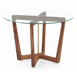 Dining Tables Design Bourdaine Glass 4 Seater Dining Table in Teak Finish