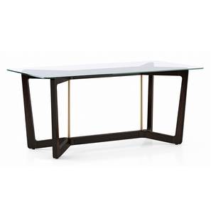 Dining Table 6 Seater With Chair Design Bourdaine Glass Top 6 Seater Dining Table (Mahogany Finish)