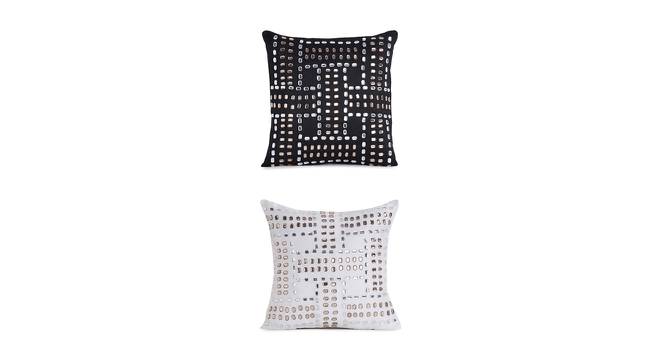 Ajax Cushion Cover Set of 2 (Black, 41 x 41 cm  (16" X 16") Cushion Size) by Urban Ladder - Front View Design 1 - 439678